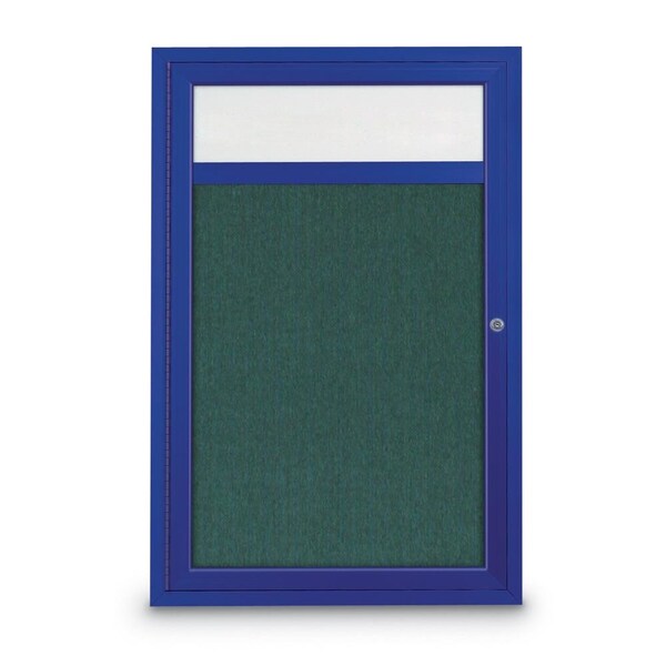 Slim Enclosed Corkboard, 30"x30", Bronze Alum Frame/Buff